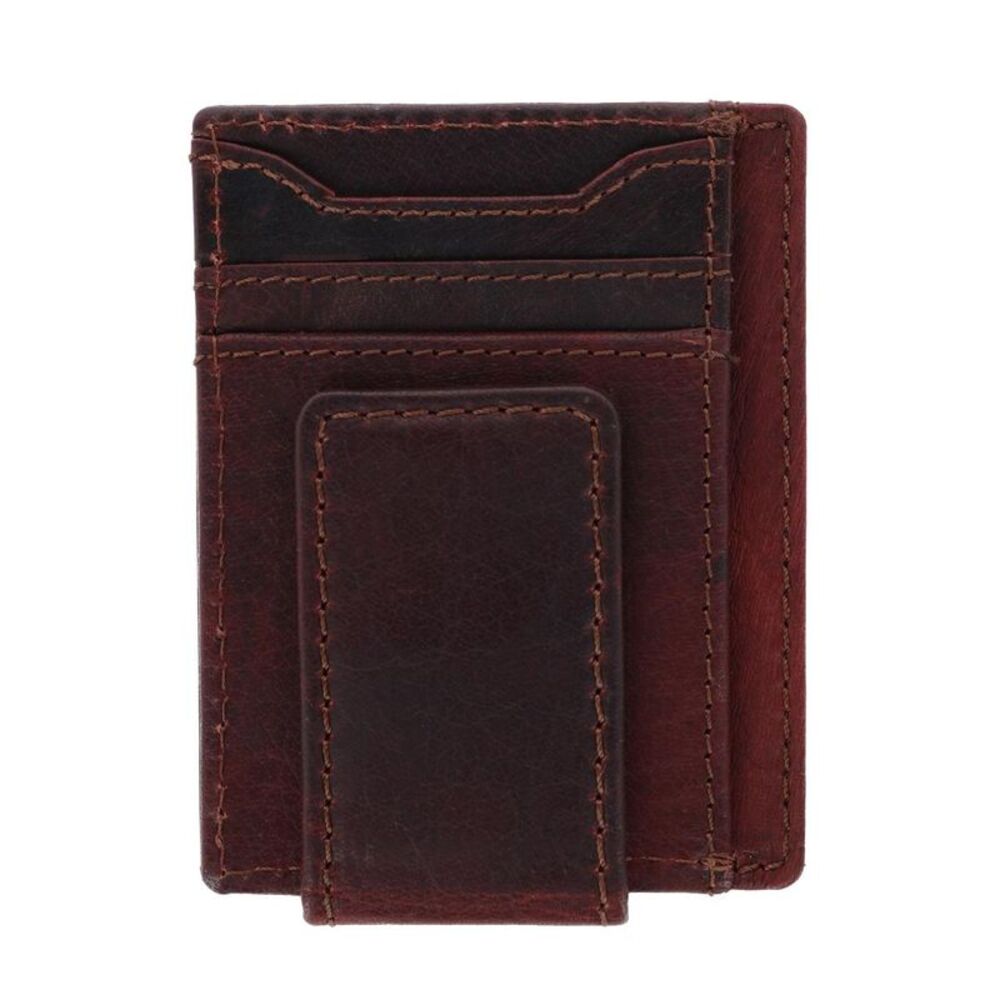 CTM Men's Leather Front Pocket Money Clip